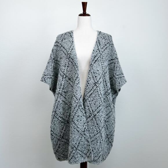Joie Tweed Boucle Knit Plaid Sweater Cover-Up Cardigan M/L - Picture 1 of 8